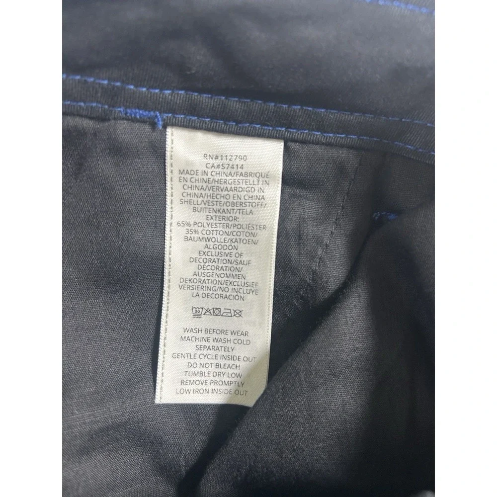 True Religion Men Baggy Cargo Pants 36 Black Blue Bold Stitch Utility Urban NWT